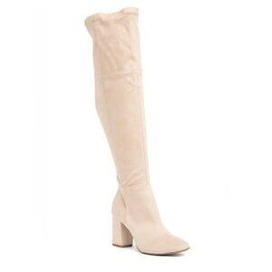 Tan Vegan Suede OTK Boots - BP, size 8.5 never worn